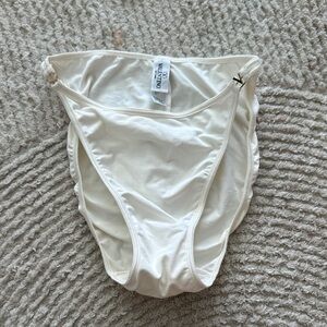 Valentino White High-Cut Bikini Bottoms with Hardware